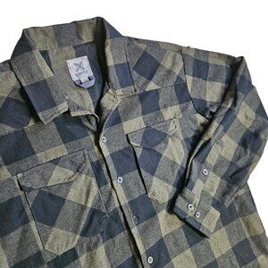 VERTX Canyon Valley Flannel Men's SZ X-Large Plaid Black/Green Tactical Outdoor